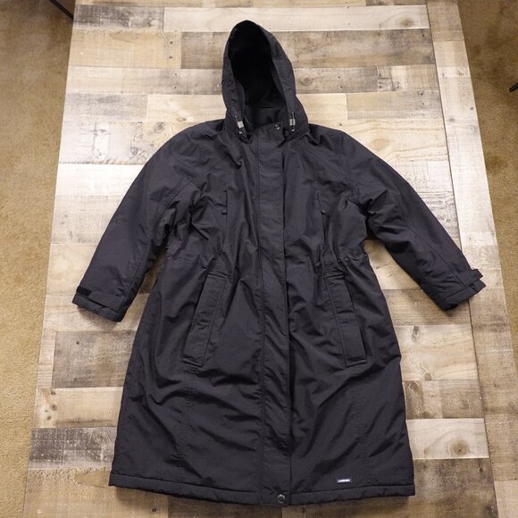 Lands’ End Squall Parka Women’s 1X Petite (16W–18W) Black Waterproof Windproof - Picture 1 of 16